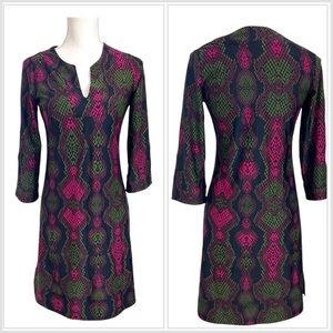 Jude Connally Dress XS Snakeskin Print Stretch Jersey Jude Cloth Dress
